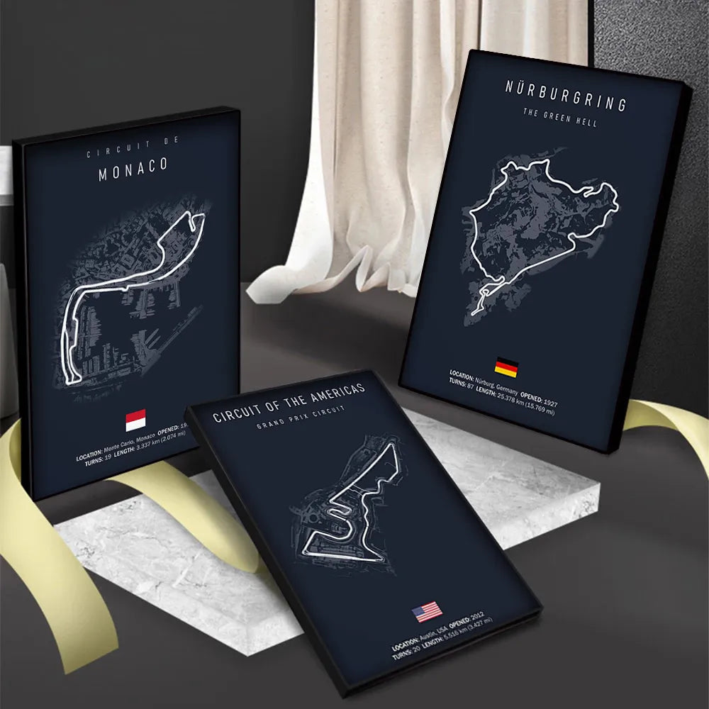 Formula One Racing Track Canvas Painting