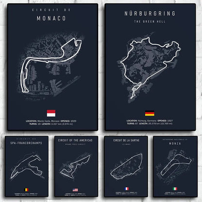 Formula One Racing Track Canvas Painting