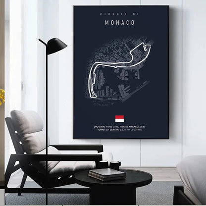 Formula One Racing Track Canvas Painting